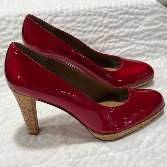 Red 👠 Stuart Weitzman platform cork heels size 10.5M - Picture 10 of 10